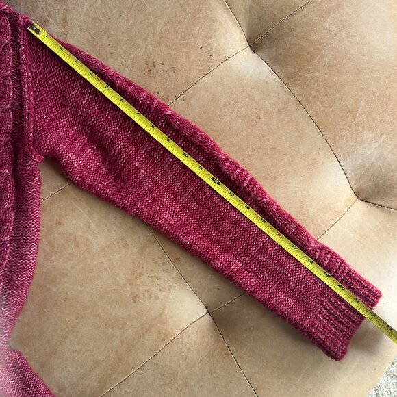 Sundance Boho Cable Knit Cardigan Coat Fringe Wool Cotton Blend, Women's XS - Picture 13 of 15